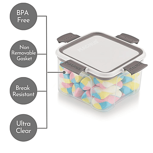 Magnus Modulock Plastic Container - BPA Free, Non Removable Gasket, Break Resistant, Ultra Clear, 2701, 460 ml  