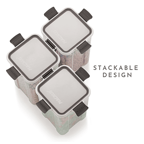 Magnus Modulock Plastic Container 2703 - BPA Free, Non Removable Gasket, Break Resistant, Ultra Clear, 950 ml  