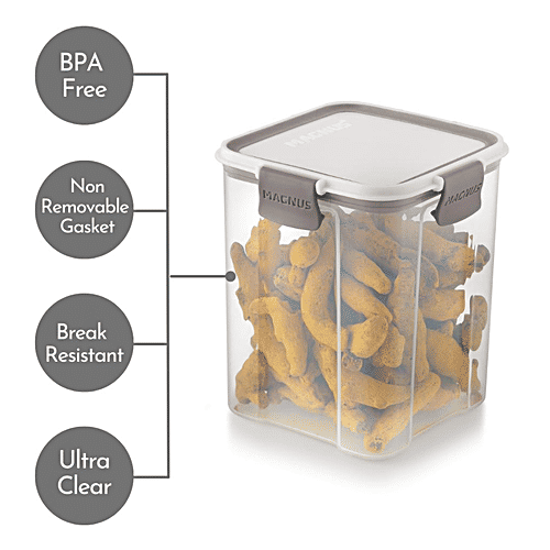 Magnus Modulock Plastic Container 2703 - BPA Free, Non Removable Gasket, Break Resistant, Ultra Clear, 950 ml  