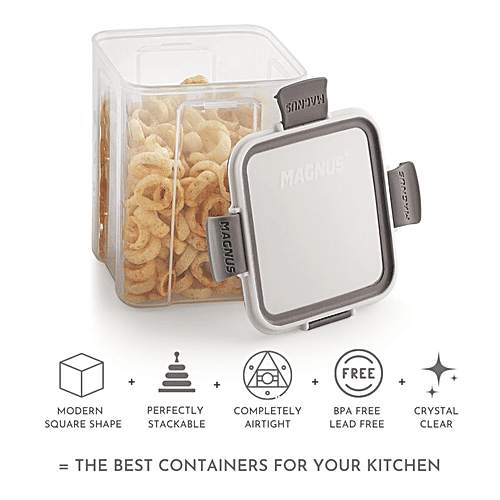 Magnus Modulock Plastic Container 2703 - BPA Free, Non Removable Gasket, Break Resistant, Ultra Clear, 950 ml  