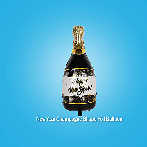 Urban Fest Happy New Year Foil Balloon - 5 Different Smileys Shaped, 5 pcs  