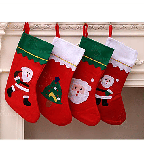 Urban Fest Christmas Gift Bag, Socks Shaped - Red & Green, 1 pc Festive Socks Bag
Unique Christmas Gift