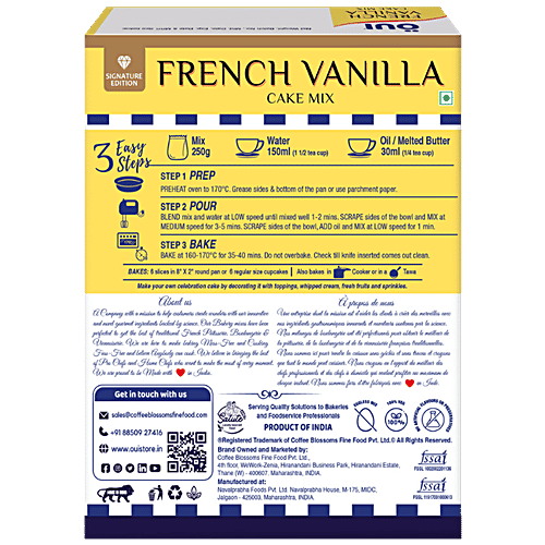 OUI French Vanilla Cake Mix - Signature Edition, Super Soft, Fluffy, 250 g  
