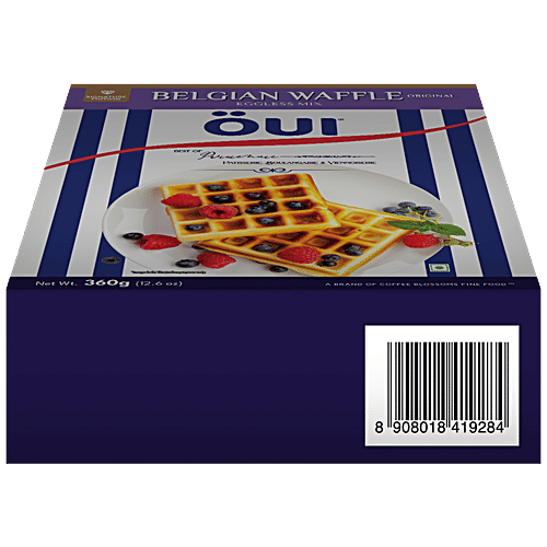 OUI Belgian Waffle Eggless Mix - Original, Signature Edition, Super Soft, Fluffy, 360 g  
