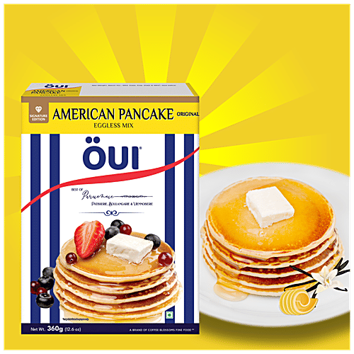 OUI American Eggless Pancake Mix - Original, Signature Edition, Super Soft, Fluffy, 360 g  