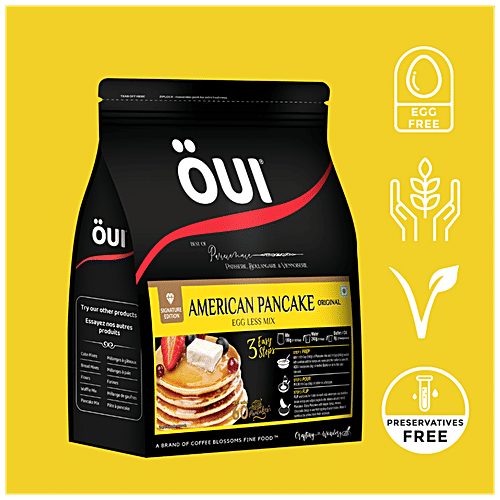 OUI American Eggless Pancake Mix - Original, Signature Edition, Super Soft, Fluffy, 1 kg