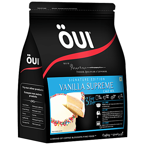 OUI Vanilla Supreme Cake Mix - Signature Edition, Egg Based, Super Soft, Fluffy, 1 kg  