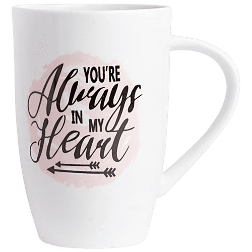 Tibros In My Heart Coffee Mug - Imperial Series, Microwave Safe, White, TMRS01H, 350 ml