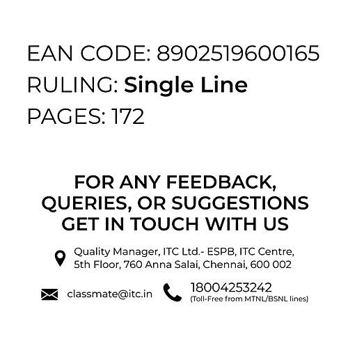 Classmate Interaktiv AR Exercise Notebook - Ruled, Single Line, 240 mm x 180 mm, Soft Bound, 1 pc  