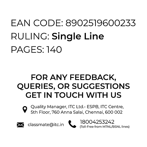 Classmate Interaktiv AR Exercise Notebook - Ruled, Single Line, Soft Bound, A4, 140 Pages, 1 pc