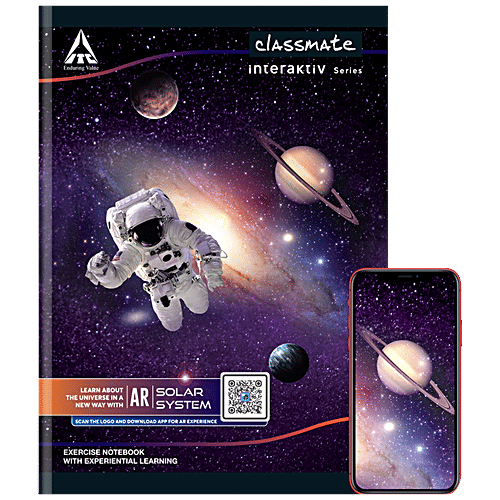 Classmate Interaktiv AR Exercise Notebook - Ruled, Single Line, Soft Bound, A4, 140 Pages, 1 pc