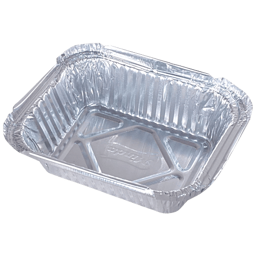 Nabhas Aluminium Foil Container With Paper Lid - Disposable, Lightweight, Durable, 250 ml (Set of 25) 