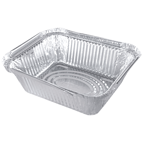 Nabhas Aluminium Foil Container With Paper Lid - Disposable, Lightweight, Durable, 450 ml (Set of 25) 