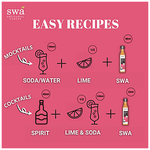 Swa Artisanal Syrups Guava Chilli For Cocktails, Mocktails & Brews - Natural, No Preservatives, 120 ml  