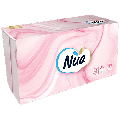 Buy Nua Facial Tissues 3 Ply, Biodegradable, Gentle On Skin Online at