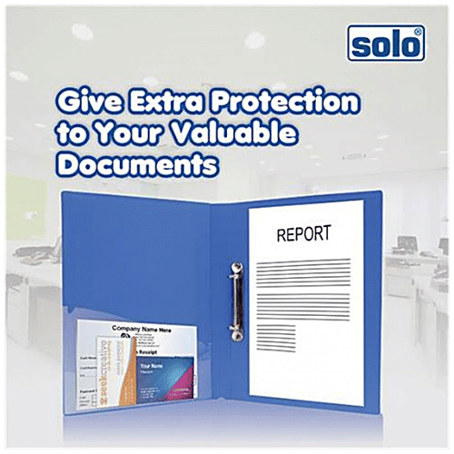 Buy Solo Ring Binders Plastic, Blue, A4, 255 mm x 315 mm Online at
