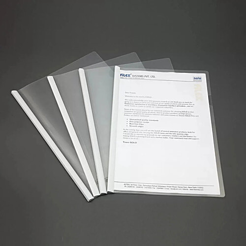 Solo Repot Cover Strip File - Plastic, A4 Size Compatible, 22 x 31 cm, 1 pc  Translucent Covers
 Holds 1-30 Sheets