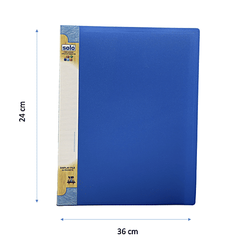 Solo DF201 Display File - A4 Size, Plastic, 20 Durable Pockets, Blue, 24 x 31.5 cm, 1 pc  Stylish Display
 Durable Pockets
 Convenient Storage