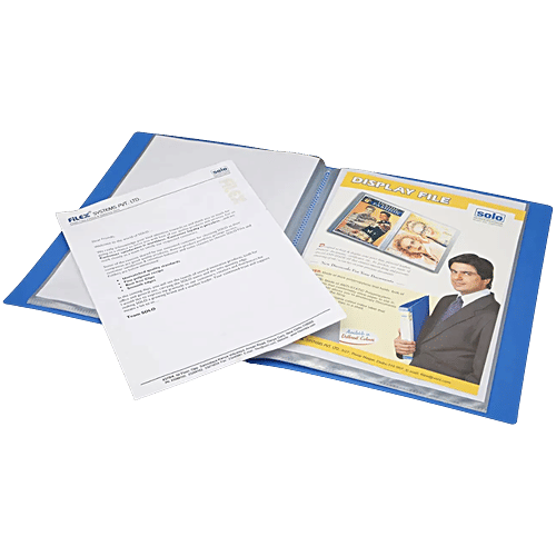 Solo DF201 Display File - A4 Size, Plastic, 20 Durable Pockets, Blue, 24 x 31.5 cm, 1 pc  Stylish Display
 Durable Pockets
 Convenient Storage