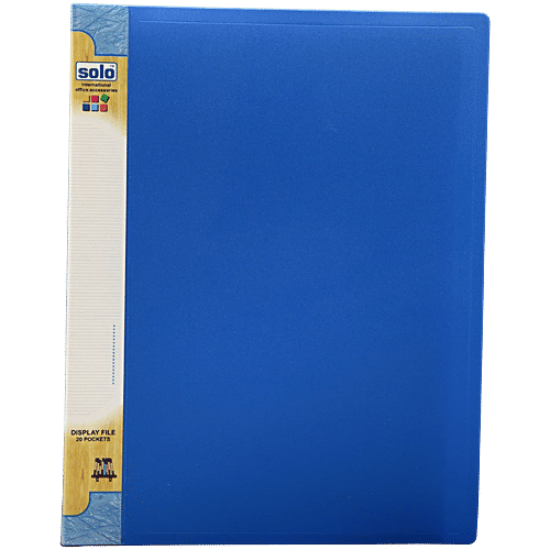 Solo DF201 Display File - A4 Size, Plastic, 20 Durable Pockets, Blue, 24 x 31.5 cm, 1 pc  Stylish Display
 Durable Pockets
 Convenient Storage