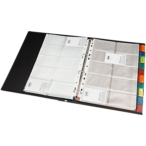 Solo BC807 Business Cards Holder - Album Style With Pockets 500 Cards, 10 Separators, 1 pc  