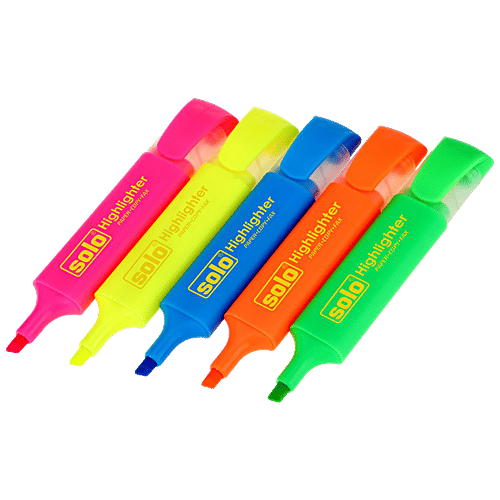 Buy Solo Highlighter Assorted Colours, Fluorescent, New Improved