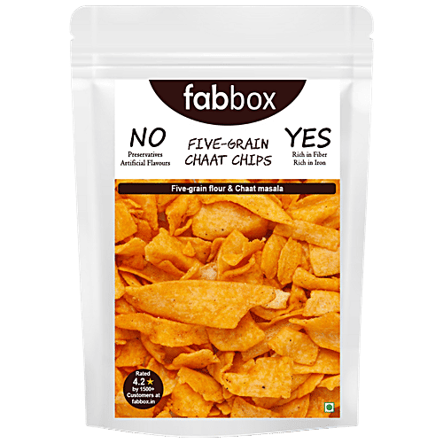 Fabbox Fivegrain Chaat Chips - Healthy, Guilt-free Snackning, Weight-management, 78 g