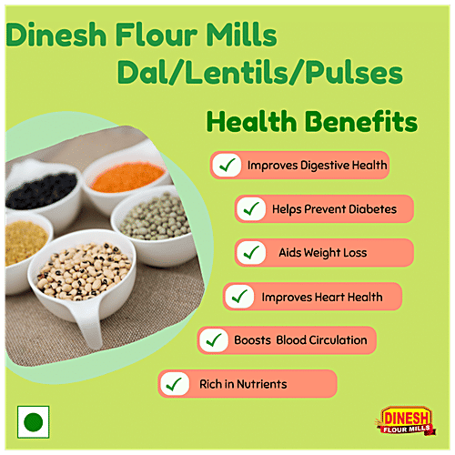 Dinesh Flour Mills Moong Chilka/Moong Split Dal - Unpolished, 500 g  