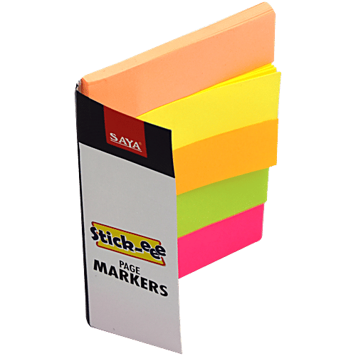 Saya Stick-eee Page Markers - Easy To Use, 5 Colours, 750 mm x 100 mm, 1 pc  