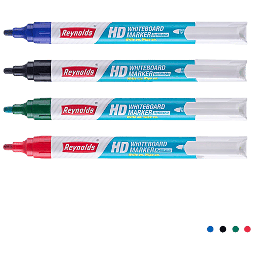 Buy Reynolds HD Whiteboard Marker Pens Refillable, Bullet Tip Online at Best Price of Rs 150