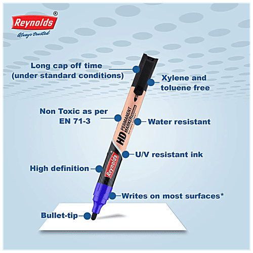 Buy Reynolds HD Permanent Marker Refillable, Bullet Tip Online at Best Price of Rs 125 bigbasket