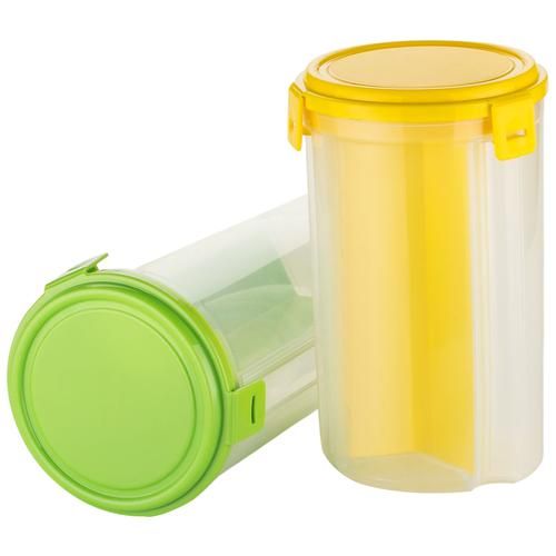 1pc Large Capacity Plastic Sealed Food Container With Divided