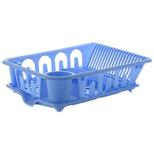 Ambition 3-In-One Dish Rack With Drainer - Plastic, Durable, BPA Free, For Multipurpose Use, 1 pc  