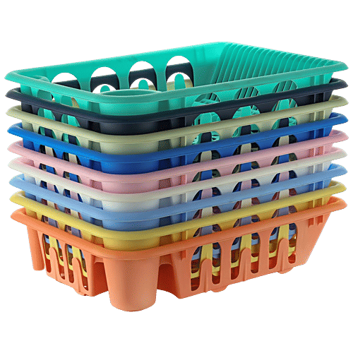 Ambition 3-In-One Dish Rack With Drainer - Plastic, Durable, BPA Free, For Multipurpose Use, 1 pc  