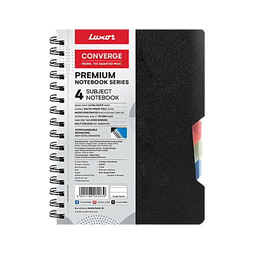 Luxor A6 Ruled Premium Notebook - Spiral Binding, 240 Pages, 1 pc  