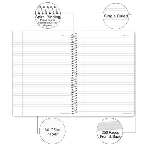 Buy Luxor 5 Subject Spiral Premium Exercise Notebook - Single Ruled ...
