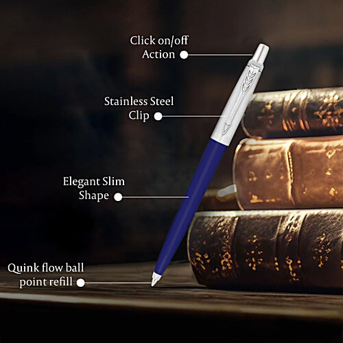 Parker Jotter Standard Ball Pen - Refillable, Blue Body, 1 pc  Refillable
 Writes Smoothly