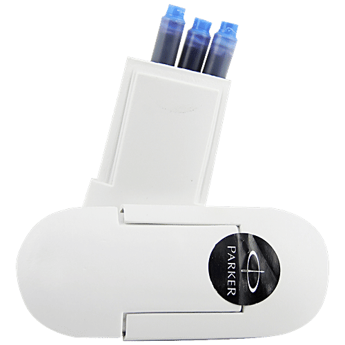 Parker Fountain Pen - Blue, Chrome Trim, Vector Standard, Fine Nib, Writes Smoothly, 1 pc (Get 3 Free Ink Cartridge)