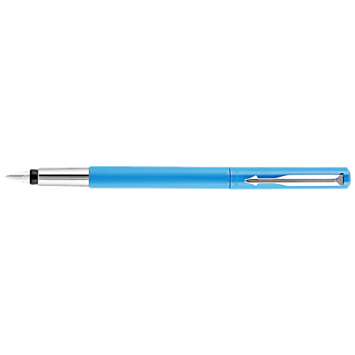 Buy Parker Fountain Pen Blue, Chrome Trim, Vector Standard, Fine Nib