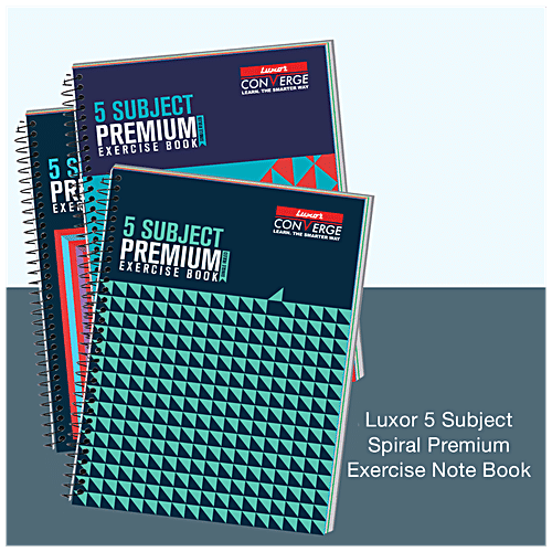 Buy Luxor 5 Subject Spiral Premium Exercise Notebook Single Ruled