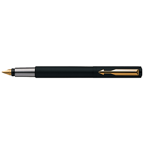 Buy Parker Fountain Pen Refillable Black, Vector Matte, Fine With Gold Nib Online at Best