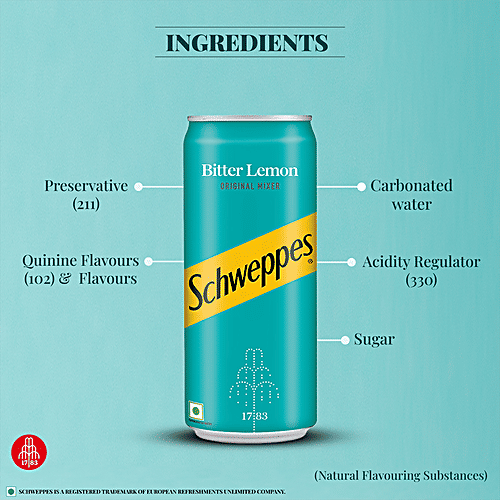 Buy Schweppes Bitter Lemon Original Mixer Carbonated Water With