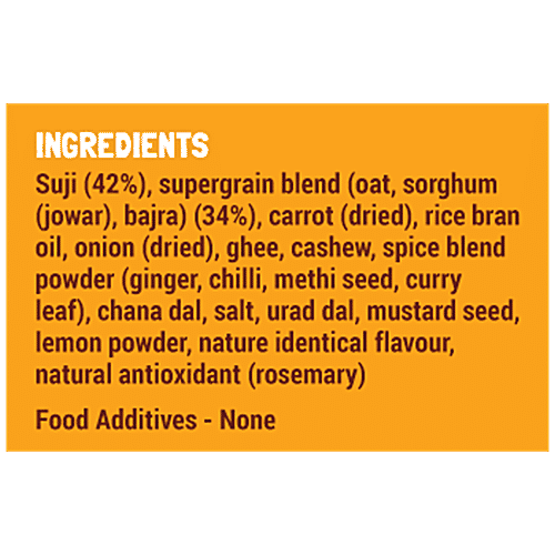 Slurrp Farm Instant Millet Upma - Ghee Masala, Zero Palm Oil, Protein & Fiber Rich, 50 g Pouch