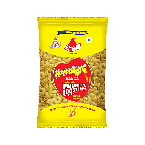 Bambino Macaroni Pasta Elbow Pep, 80 g  Made From Durum Wheat Semolina, Suji