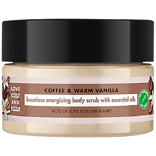 Love Beauty & Planet Luxurious Energizing Body Scrub With Essential Oils - Coffee & Warm Vanilla, No Parabens, 200 ml