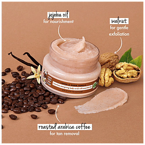 Love Beauty & Planet Luxurious Energizing Body Scrub With Essential Oils - Coffee & Warm Vanilla, No Parabens, 200 ml