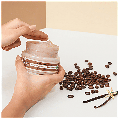 Love Beauty & Planet Luxurious Energizing Body Scrub With Essential Oils - Coffee & Warm Vanilla, No Parabens, 200 ml