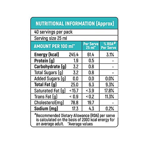 Milky Mist Cream - UHT Sterilized Low Fat Dairy, 25% Milk Fat, 1 L Dairy Cream, Low Fat Cream, UHT Cream, 25% Milk Fat