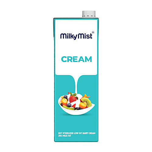 Milky Mist Cream - UHT Sterilized Low Fat Dairy, 25% Milk Fat, 1 L Dairy Cream, Low Fat Cream, UHT Cream, 25% Milk Fat