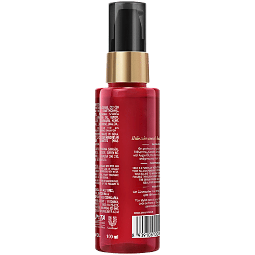 Tresemme Keratin Smooth Hair Serum With Argan Oil, 100 ml  Up to 2x Smoother Hair, Anti-Frizz
